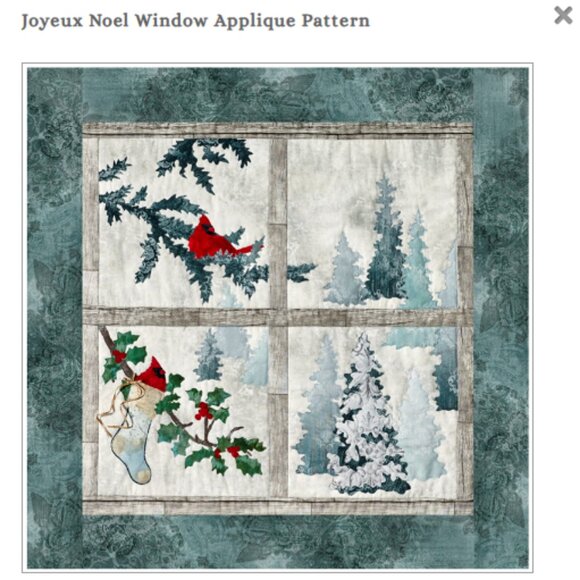 McKenna Ryan Joyeux Noel “JN02, Window” Applique Quilt Sewing Pattern Uncut FF - Picture 3 of 6